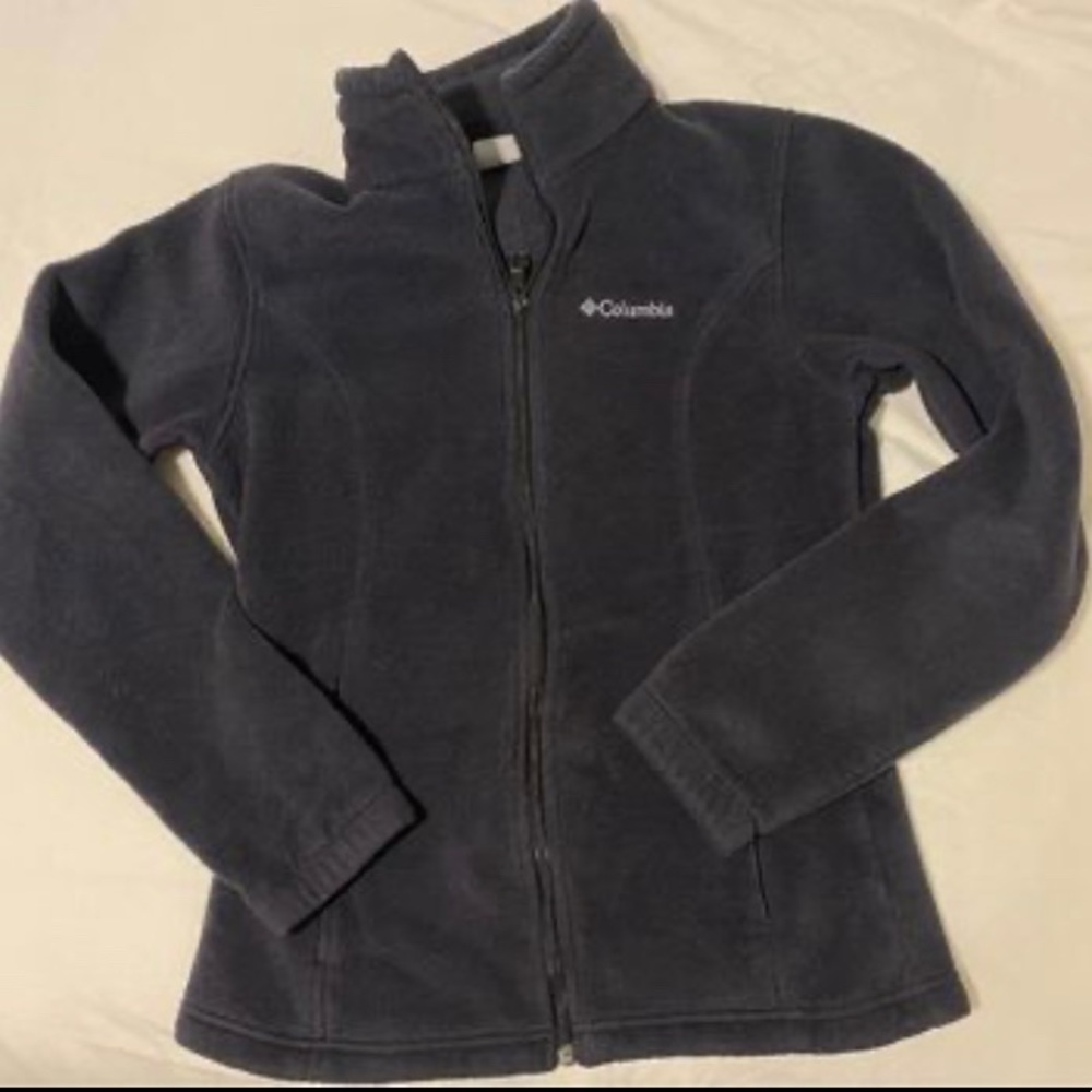 Black Columbia fleece zip-up sweater - Picture 1 of 2